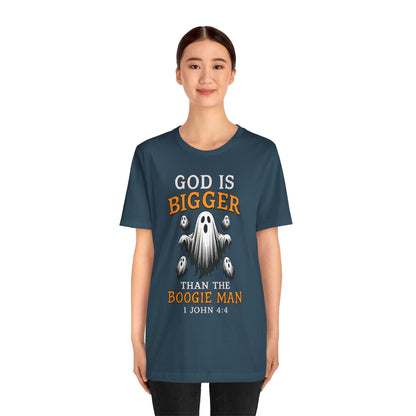 God Is Bigger Than the Boogie Man Shirt – Christian Ghost Halloween Faith Tee