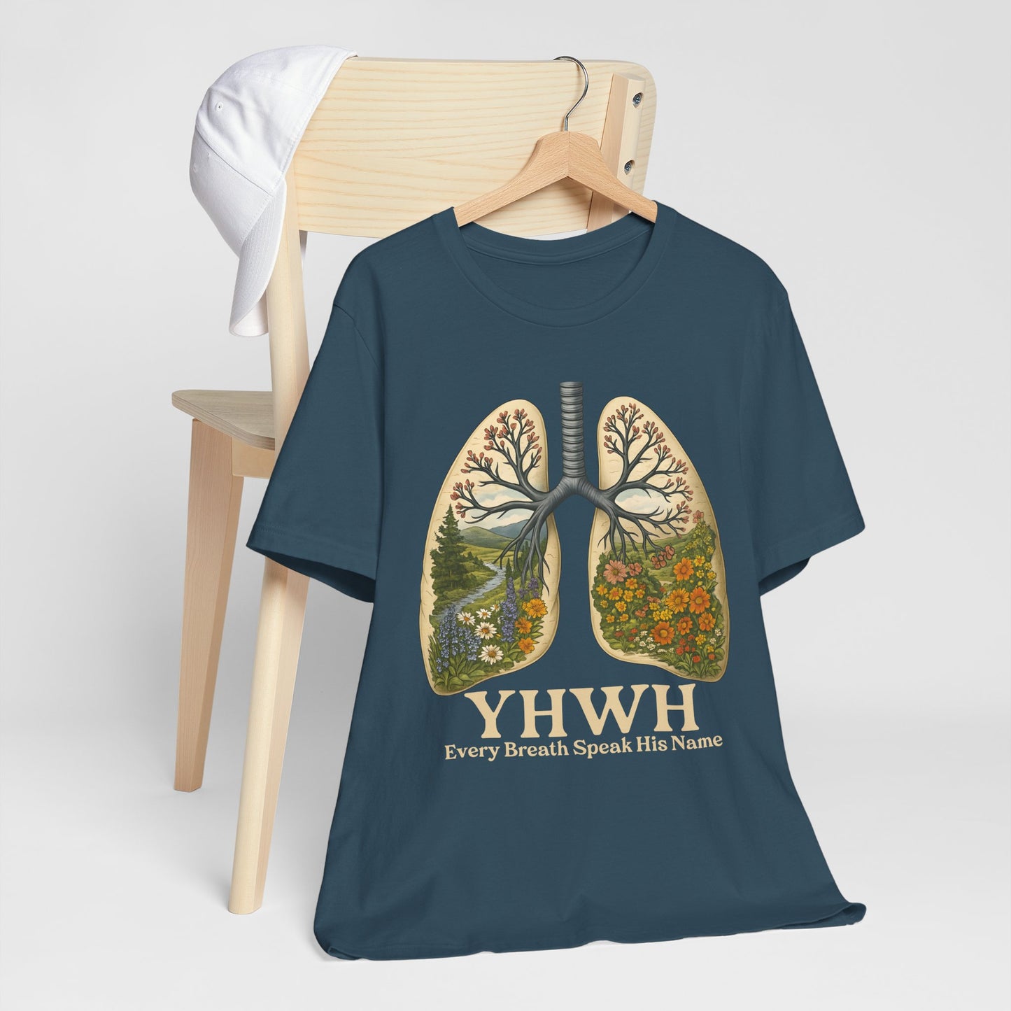YHWH Every Breath Speaks His Name Shirt – Christian Forest Lungs Tee