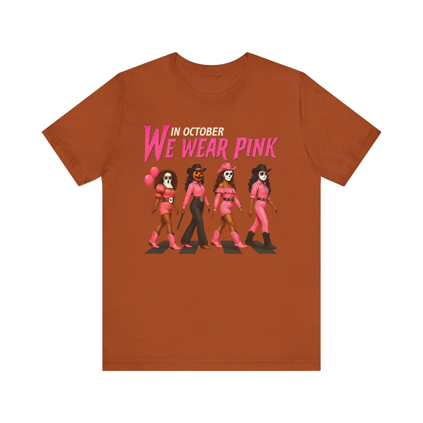 In October We Wear Pink Shirt – Spooky Cowgirl Western Halloween Tee