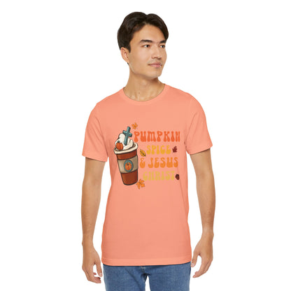 Pumpkin Spice Latte & Jesus Christ Shirt – Groovy Christian Fall Thanksgiving Tee