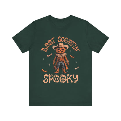 Boot Scootin’ Spooky Shirt – Funny Cowboy Pumpkin Head Western Halloween Tee