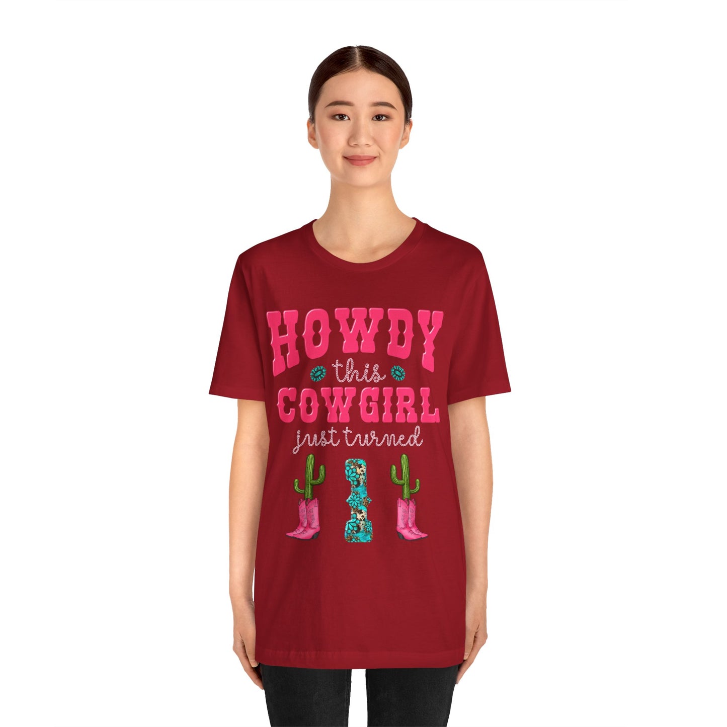 Howdy This Cowgirl Just Turned 1 Shirt – Western First Birthday Girl Rodeo Party Tee