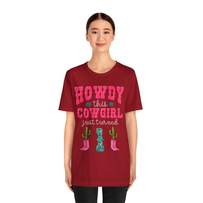 Howdy This Cowgirl Just Turned 1 Shirt – Western First Birthday Girl Rodeo Party Tee