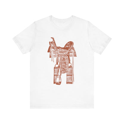 Floral Tooled Saddle Shirt – Western Horse Rodeo Cowgirl Cowboy Tee