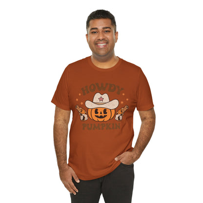 Howdy Pumpkin T-Shirt, Retro Western Cowboy Cowgirl Halloween Tee