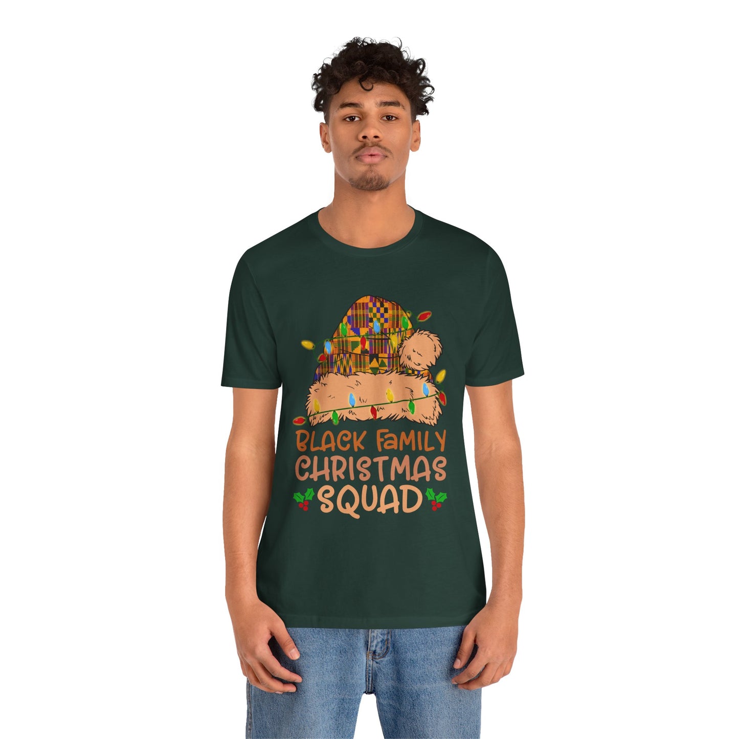 Black Family Christmas Squad Shirt – Kente Santa Hat African Heritage Holiday Tee
