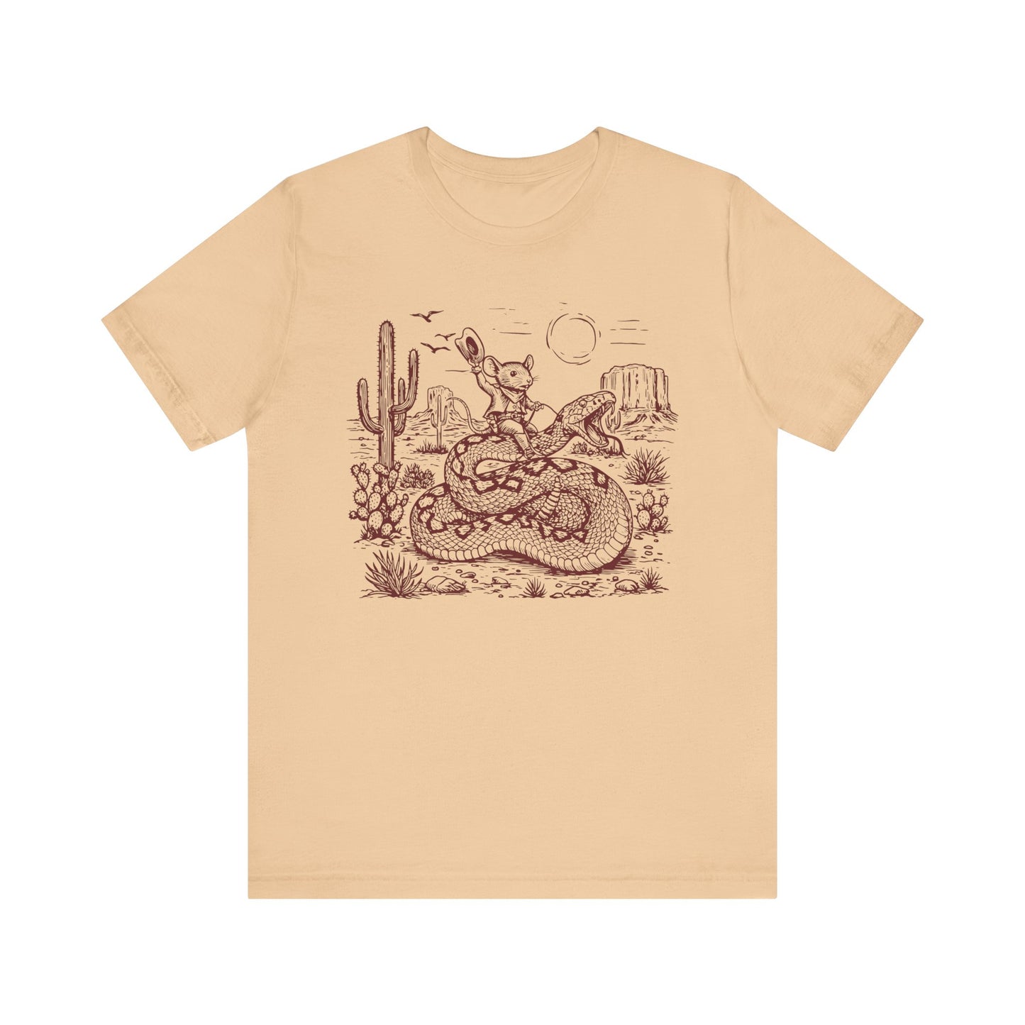 Cowboy Mouse Riding Rattlesnake Shirt – Funny Wild West Rodeo Tee