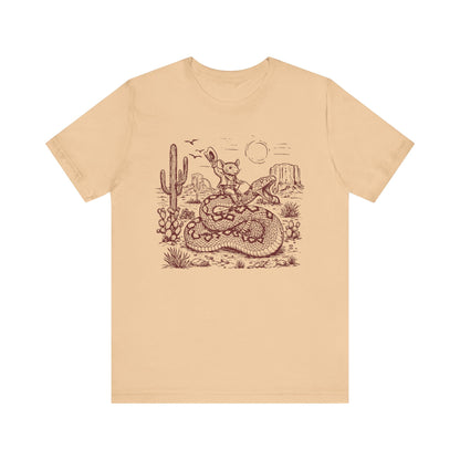 Cowboy Mouse Riding Rattlesnake Shirt – Funny Wild West Rodeo Tee