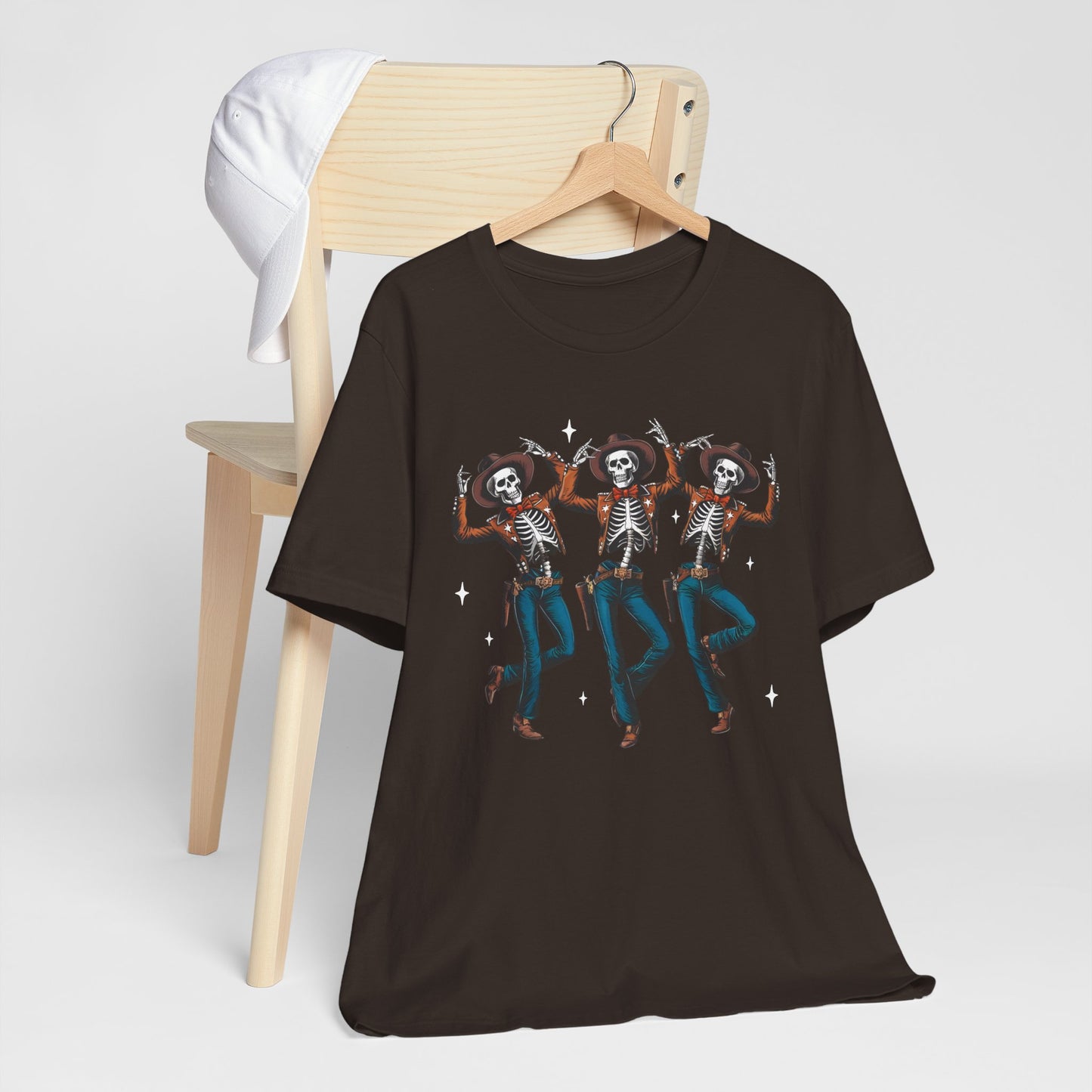 Halloween Western Dancing Skeletons Cowboy Creepy Country T-Shirt