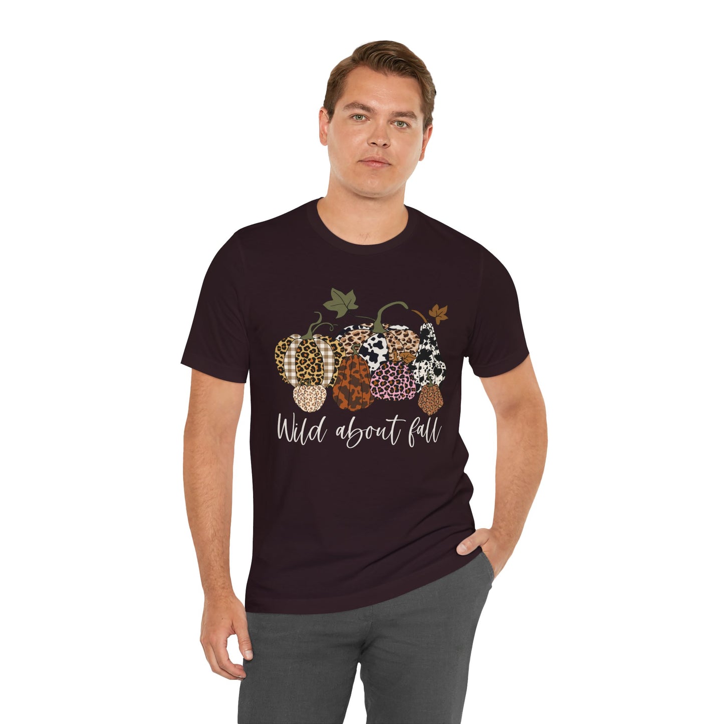 Wild About Fall Shirt – Pumpkin Leopard Plaid Autumn Thanksgiving Tee