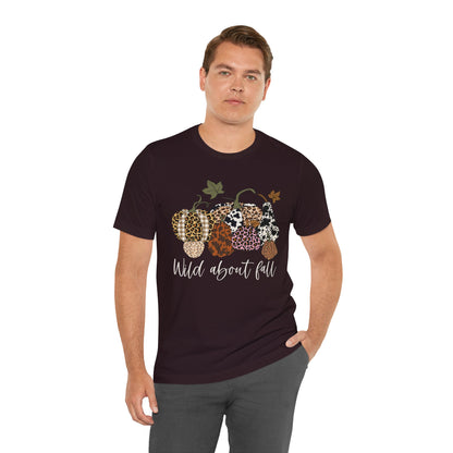 Wild About Fall Shirt – Pumpkin Leopard Plaid Autumn Thanksgiving Tee