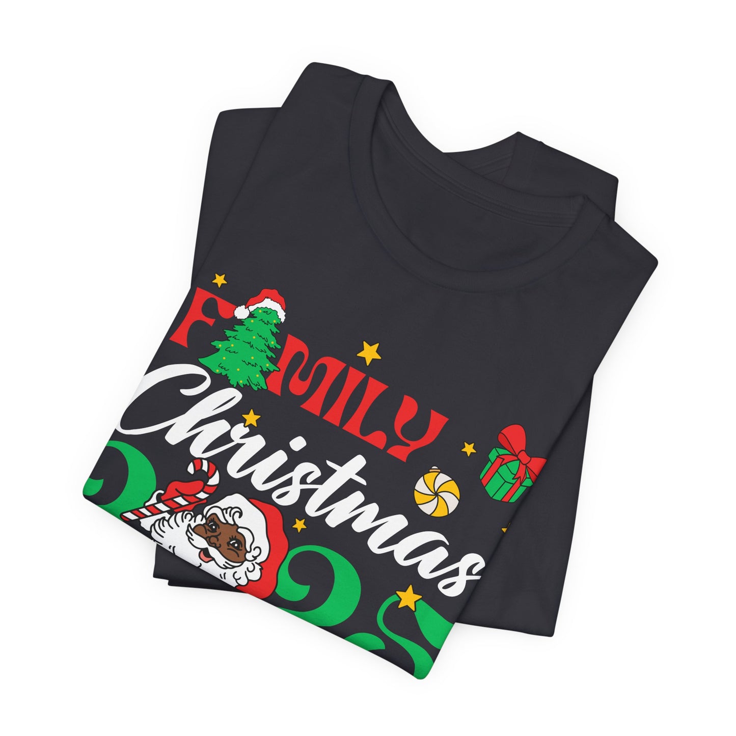 Family Christmas 2025 Shirt – Black Santa Afrocentric Matching Holiday Tee