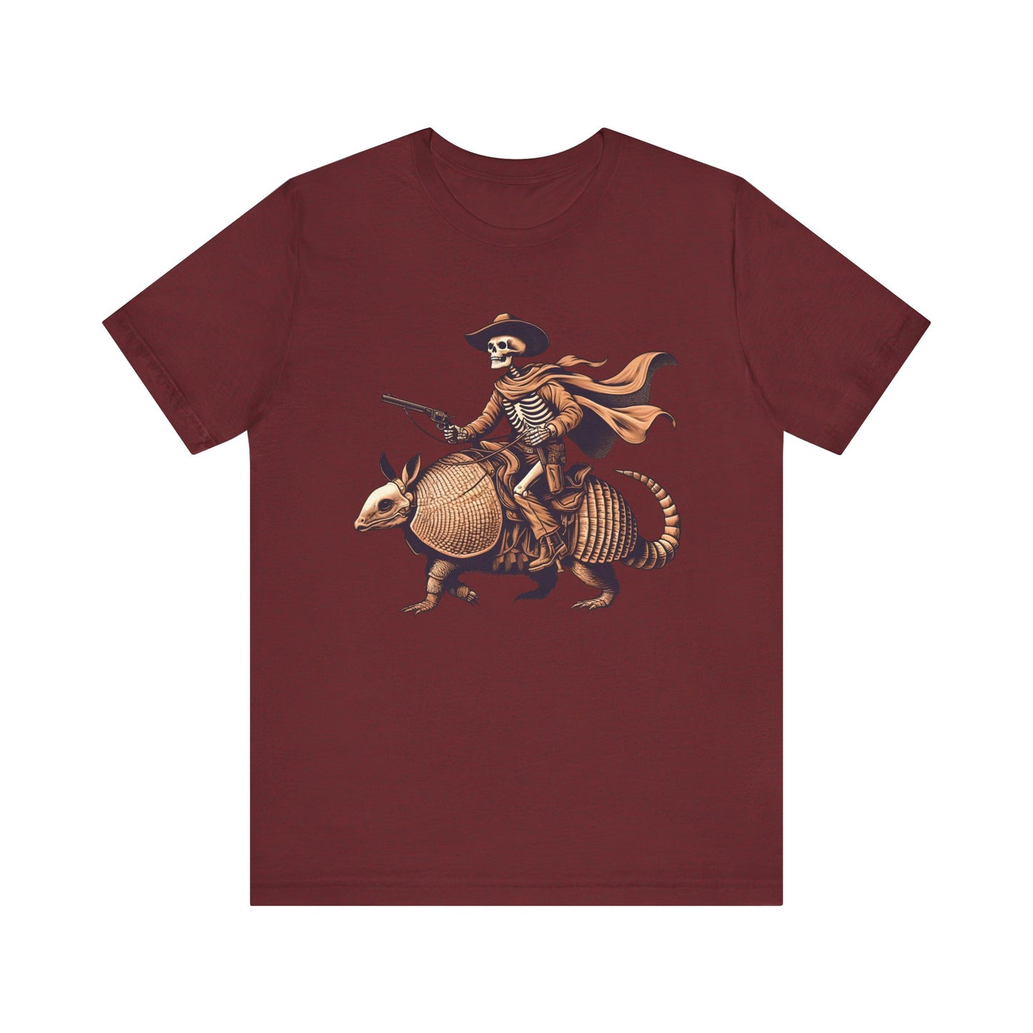 Cowboy Skeleton Riding Armadillo Shirt – Howdy Western Texas Rodeo Tee