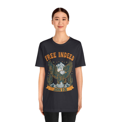 Free Indeed Shirt – Vintage John 8:36 Christian Eagle Bible Prayer Tee