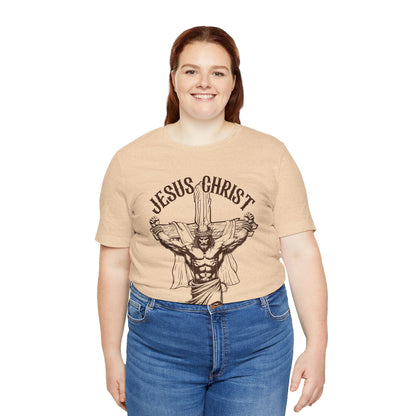 Jesus Christ Cross Faith Funny  Christian Workout Gym Retro T-Shirt