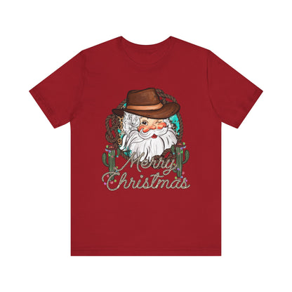 Merry Christmas Howdy Santa Shirt – Retro Western Cowboy Funny Holiday Pajama Tee