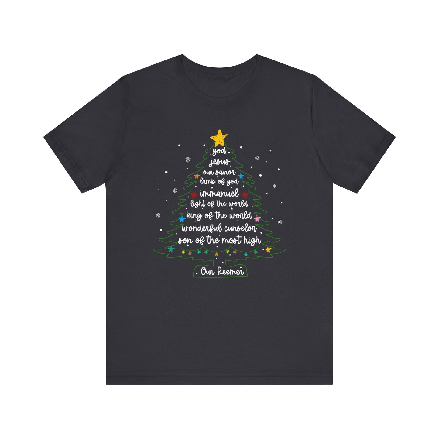 Christian Christmas Tree Sayings Shirt – God Jesus Savior Faith Holiday Tee