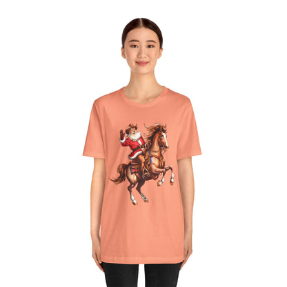 Cowboy Santa on Bucking Horse Shirt – Funny Western Rodeo Christmas Tee