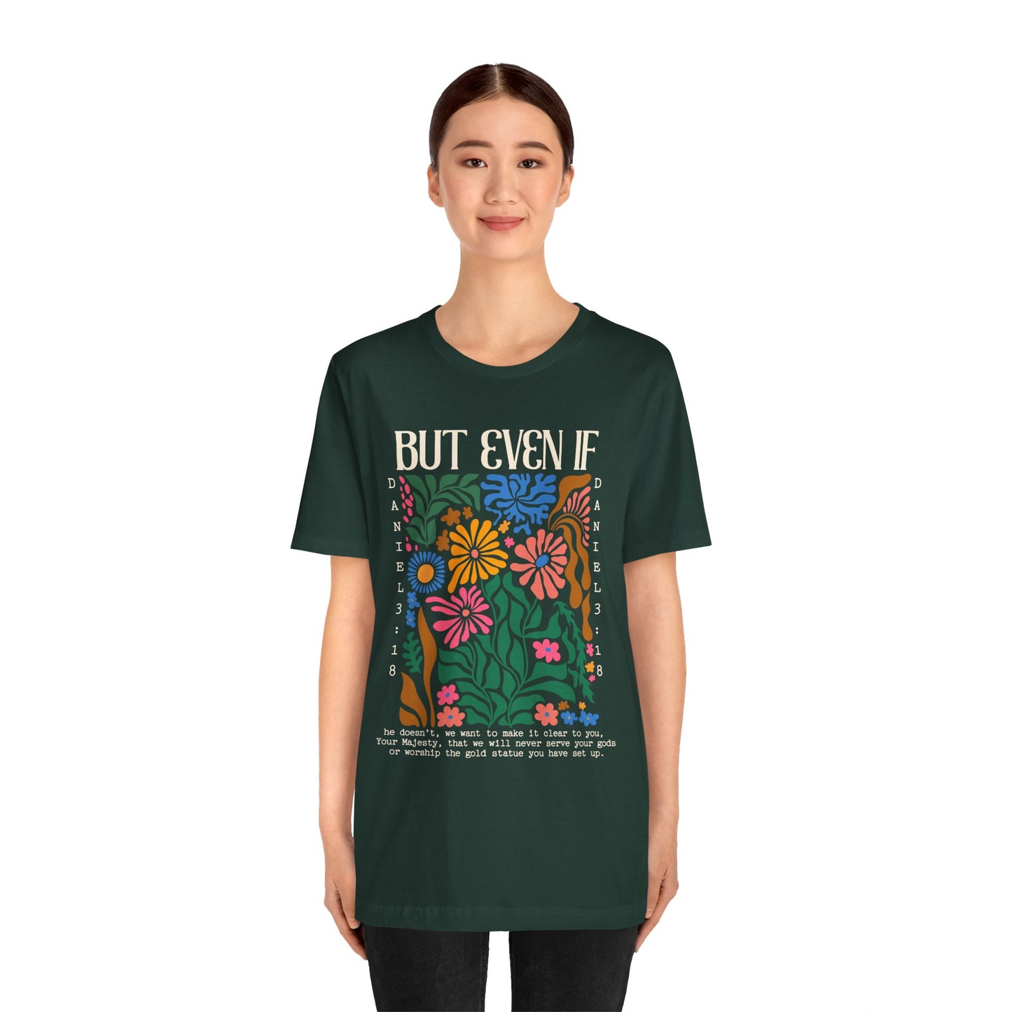 But Even If Shirt – Retro Boho Flowers Christian Jesus Bible Verse Tee