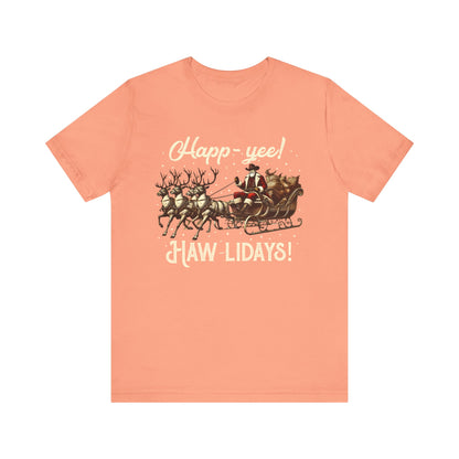 Happy Yeehaw Holidays Shirt – Funny Western Howdy Santa Christmas Tee