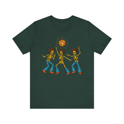 Disco Skeletons Dancing Shirt – Funny Retro 70s Halloween Party Tee