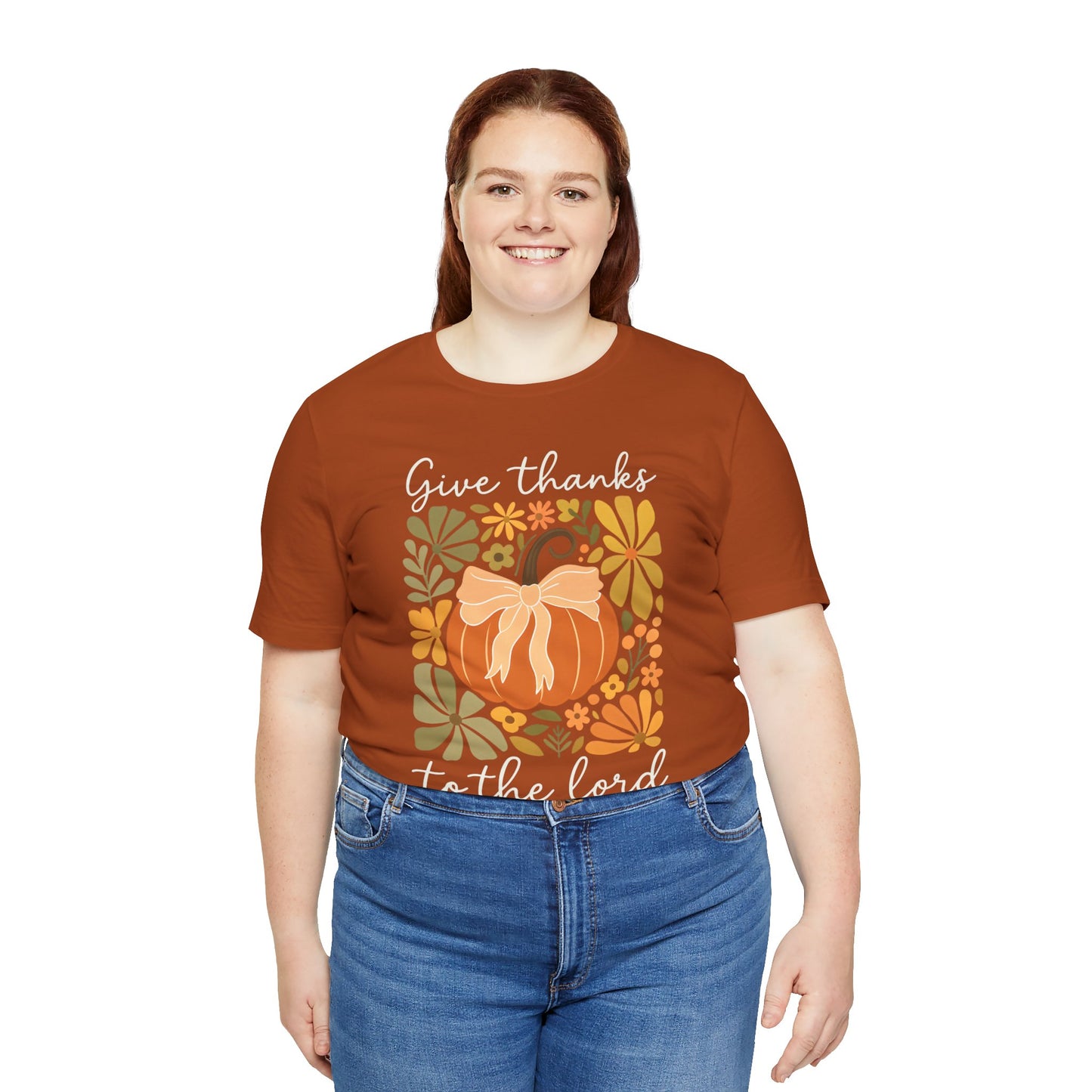 Give Thanks to the Lord Shirt – Christian Pumpkin Psalm Fall Thanksgiving Tee