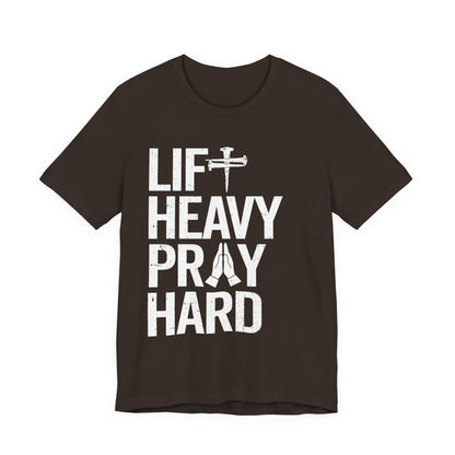 Lift Heavy Pray Hard Cross Nails Trendy Christ Gym Vintage T-Shirt