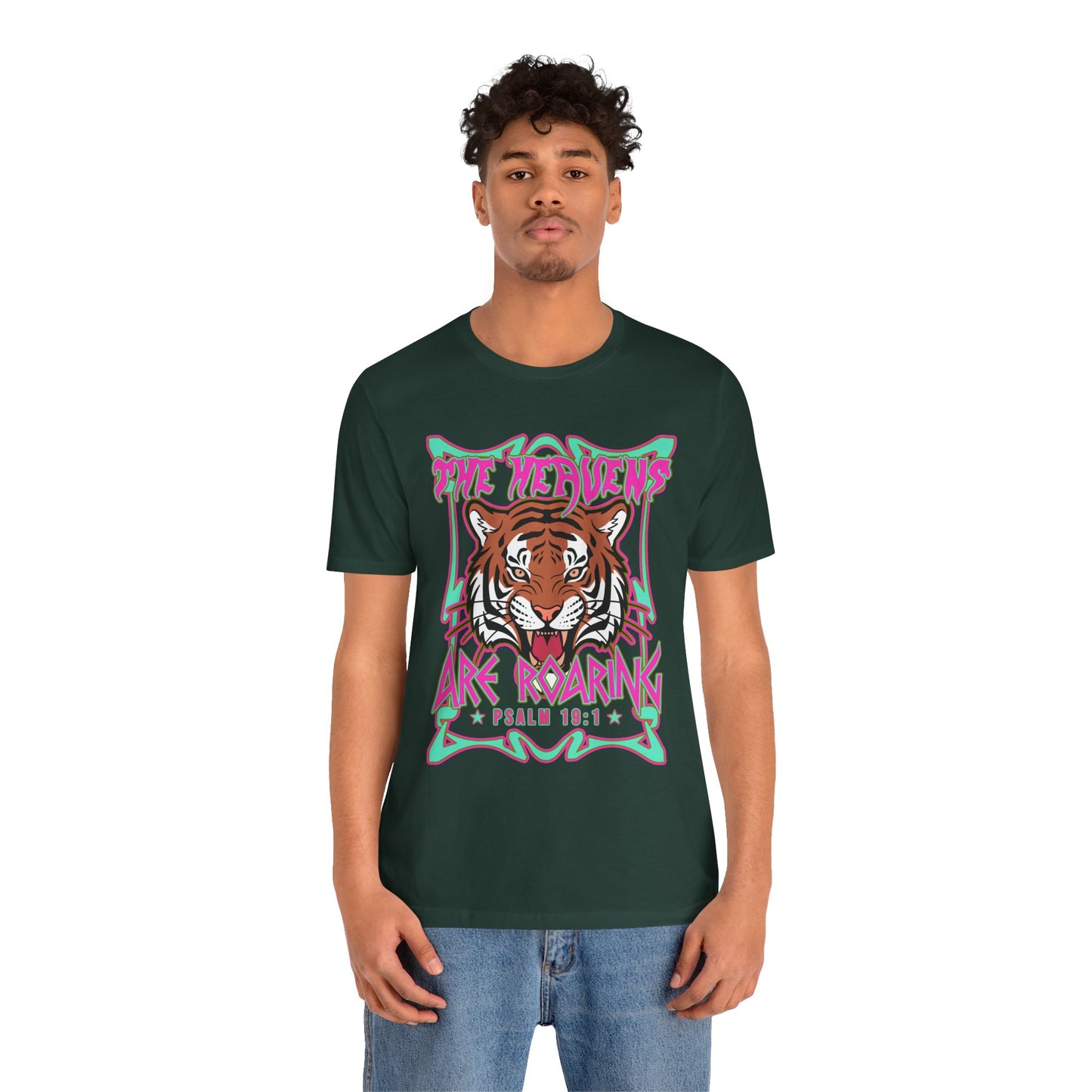 The Heavens Are Roaring Shirt – Psalm 19:1 Tiger Christian Faith Tee