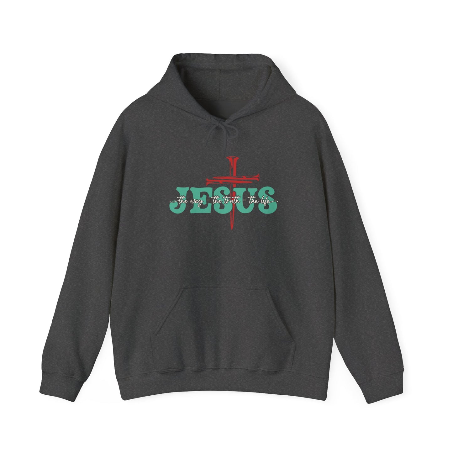 The Way Truth Life Christ Jesus Cross Nails Christian Bible Hoodie