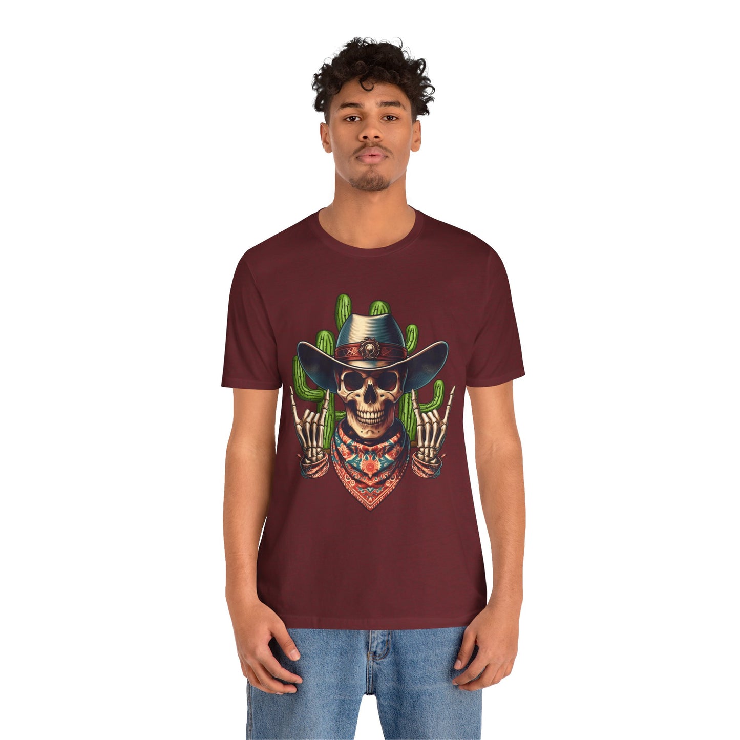 Skeleton Cowboy Howdy Shirt – Rock Hand Skull Western Rodeo Texas Tee
