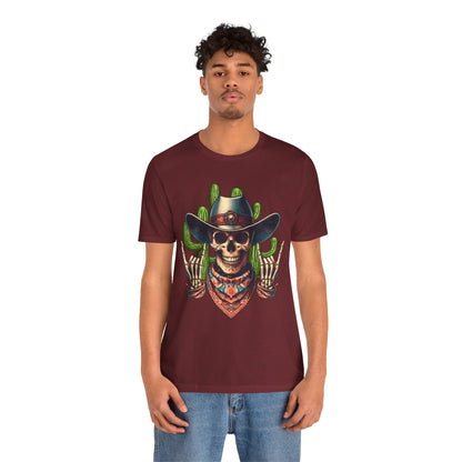 Skeleton Cowboy Howdy Shirt – Rock Hand Skull Western Rodeo Texas Tee