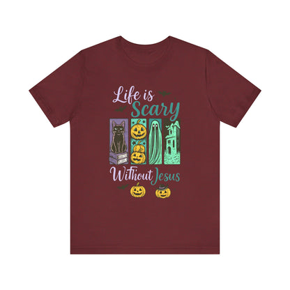 Life Is Scary Without Jesus Shirt – Christian Retro Halloween Faith Tee