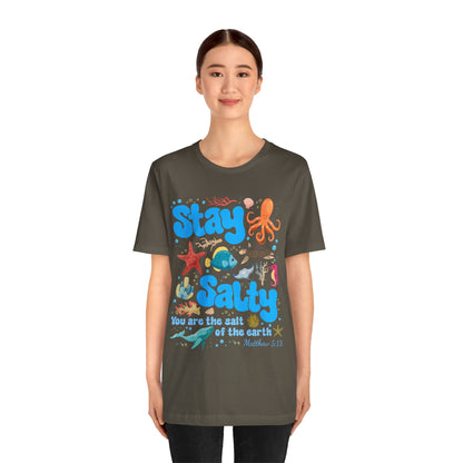 Stay Salty Shirt – Matthew 5:13 Christian Faith Ocean Kids Teachers Tee