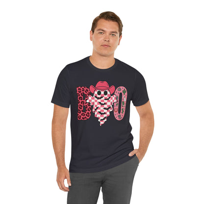 Pink BOO Shirt – Western Ghost Cowgirl Hat Halloween Tee