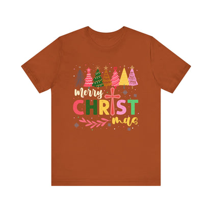 Retro Rustic Merry Christmas Shirt – Christian Cross Faith Holiday Tee
