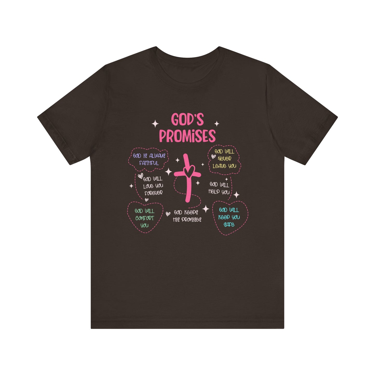 God’s Promise Shirt – Christian Rainbow Cross Bible Verse Faith Scripture Tee