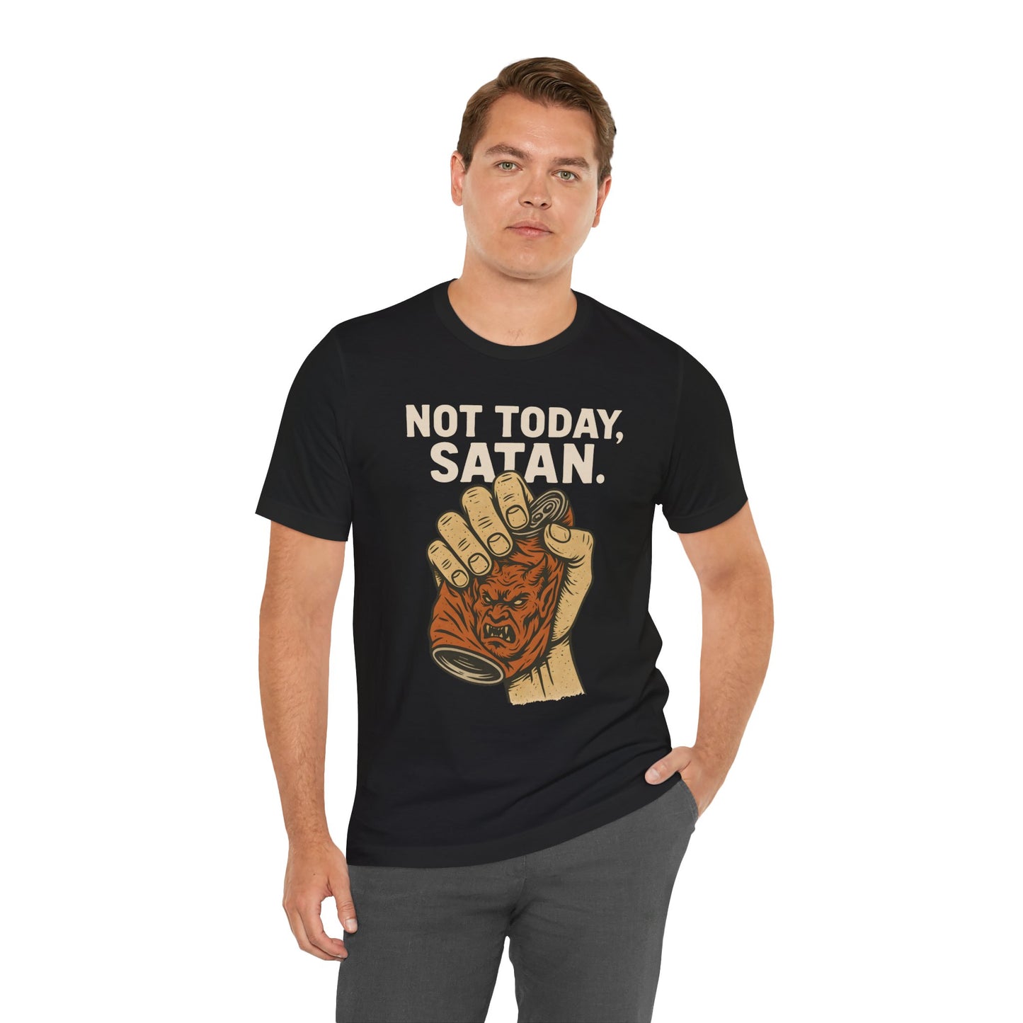 Not Today Satan Shirt – Funny Christian Faith Halloween Anti-Devil Tee
