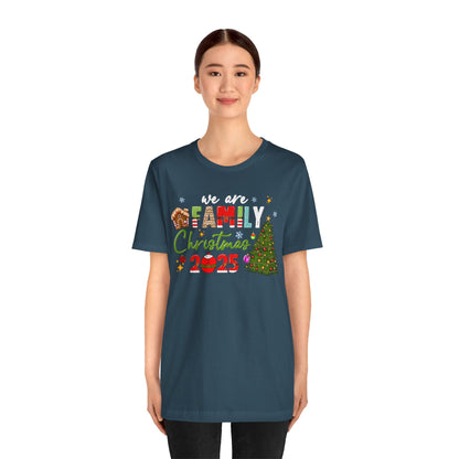 We Are Family Christmas Shirt – Matching Holiday Tee with Christmas Tree Lights