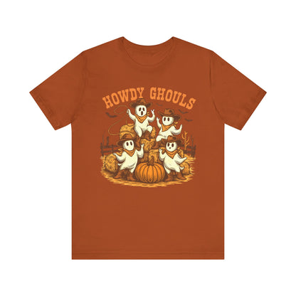 Howdy Ghouls Shirt – Cute Ghost Cowboy Halloween Tee, Western Rodeo Texas Fall Outfit