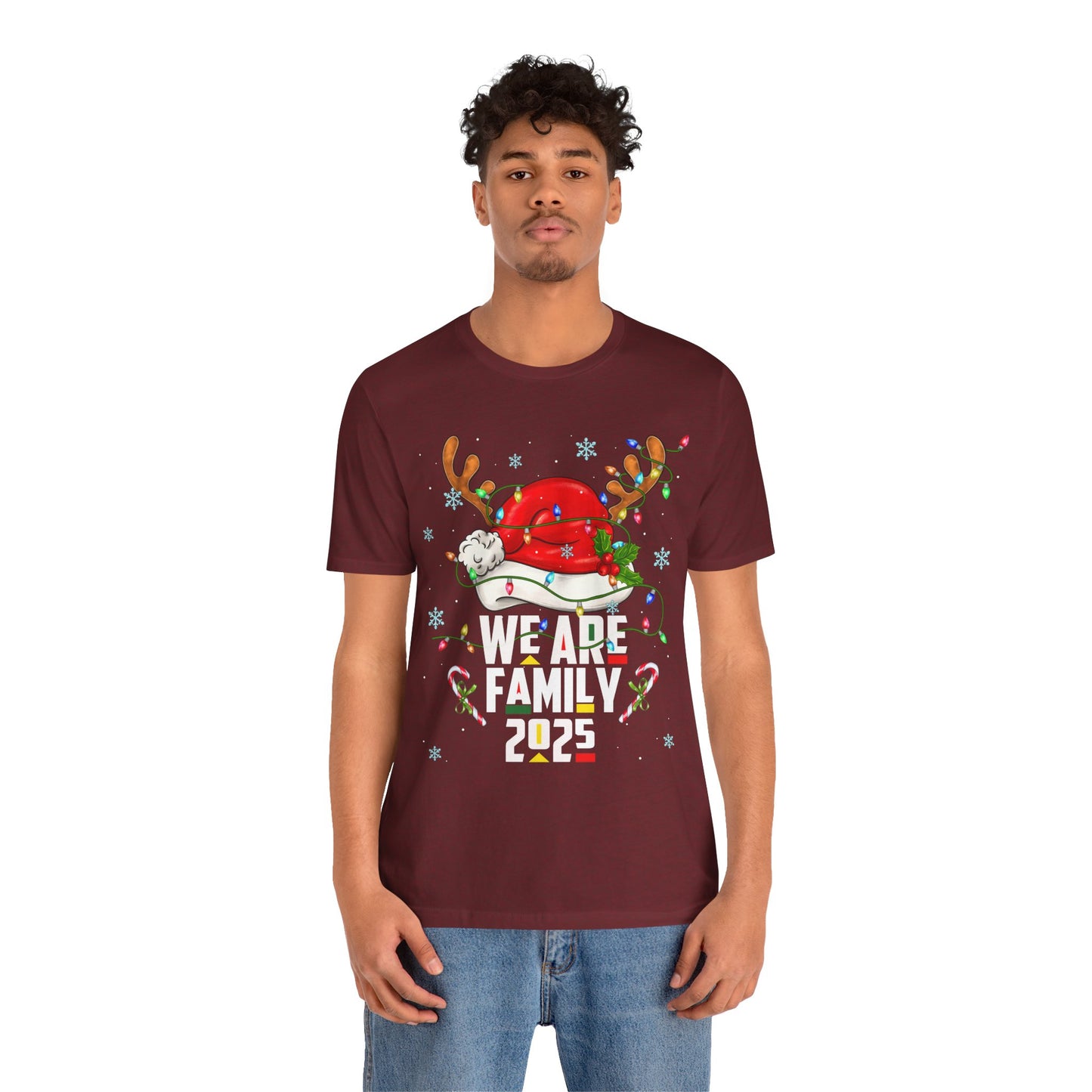 We Are Family 2025 Shirt – Afro Christmas Tree & Santa Matching Black Family Tee