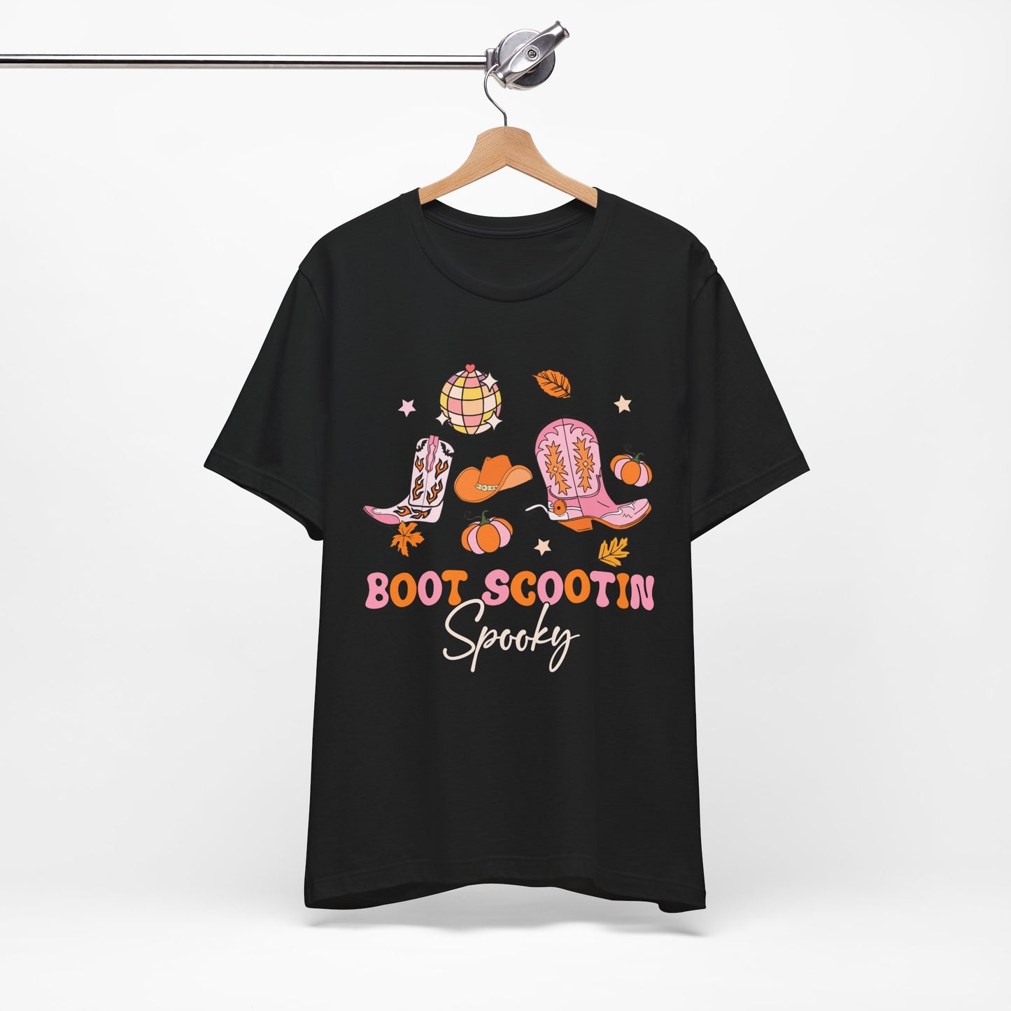 Boot Scootin Spooky Howdy Western Halloween Thanksgiving T-Shirt, Retro Cowgirl Fall Tee