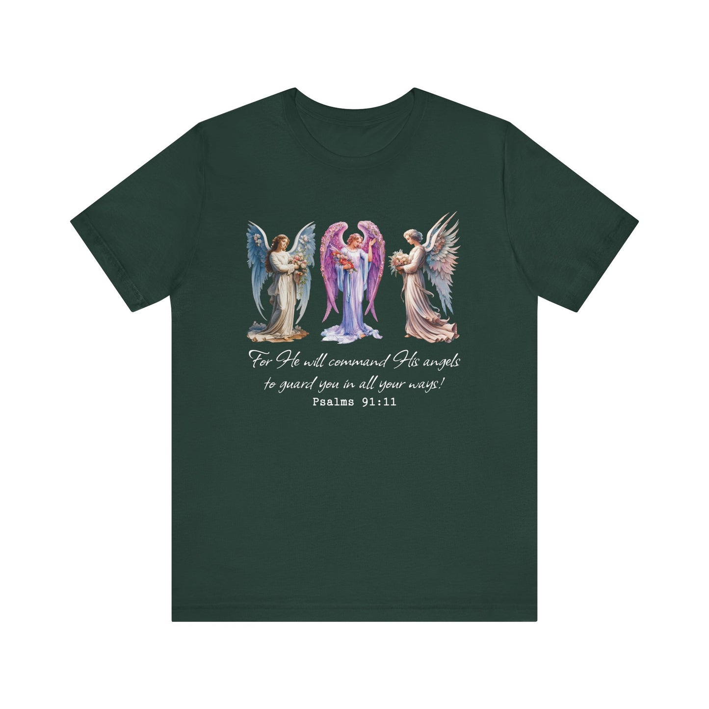 Angel Guardian Shirt – Christian Bible Verse Psalm 91:11 Faith Tee
