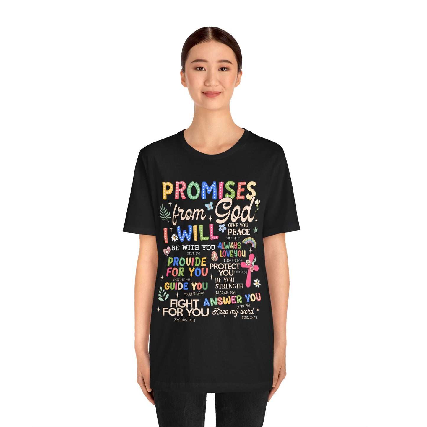 Promises From God Shirt – Christian Women’s Bible Verse Cross Faith Scripture Tee