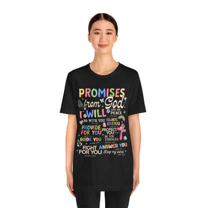 Promises From God Shirt – Christian Women’s Bible Verse Cross Faith Scripture Tee