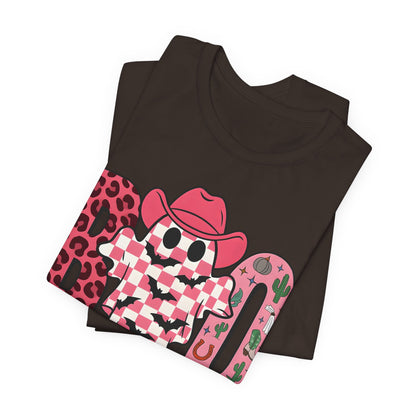 Pink BOO Shirt – Western Ghost Cowgirl Hat Halloween Tee