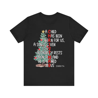 Christmas Jesus Mighty God Shirt – Isaiah 9:6 Christian Bible Verse Holiday Tee