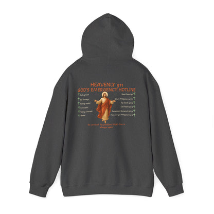 Heavenly 911 Hoodie – God’s Emergency Hotline Christian Bible Verse Pullover