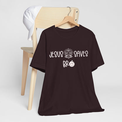 Jesus Saves Bro Shirt – Christian Cross Bold Faith Christmas Holiday Tee