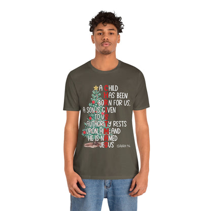 Christmas Jesus Mighty God Shirt – Isaiah 9:6 Christian Bible Verse Holiday Tee