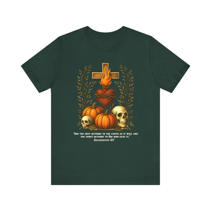 Sacred Heart Halloween Shirt – Jesus Skulls Pumpkins Christian Cross Tee